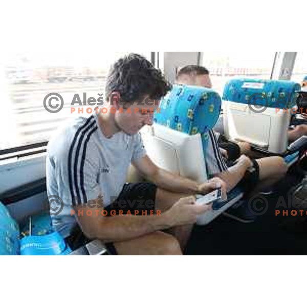 Goran Dragic of Slovenia basketball team departing Ljubljana Railway station for second phase of preparation for Eurobasket 2017 on August 1, 2017