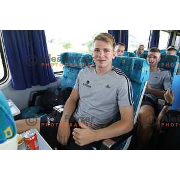 Luka Doncic of Slovenia basketball team departing Ljubljana Railway station for second phase of preparation for Eurobasket 2017 on August 1, 2017
