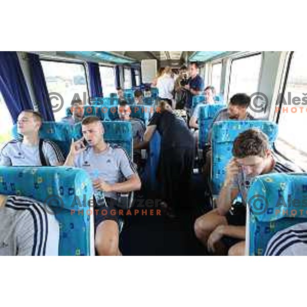 Goran Dragic of Slovenia basketball team departing Ljubljana Railway station for second phase of preparation for Eurobasket 2017 on August 1, 2017