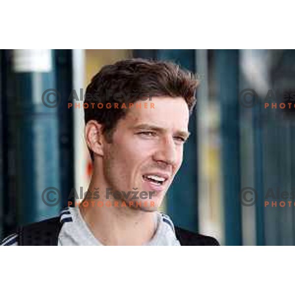 Goran Dragic of Slovenia basketball team departing Ljubljana Railway station for second phase of preparation for Eurobasket 2017 on August 1, 2017