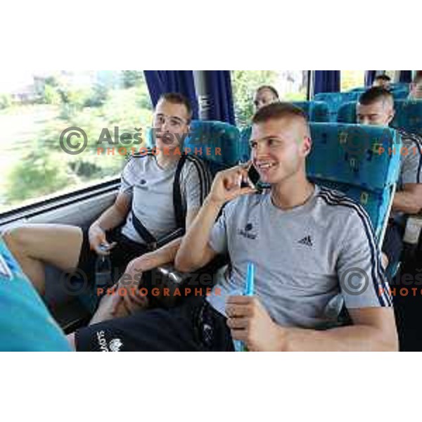 of Slovenia basketball team departing Ljubljana Railway station for second phase of preparation for Eurobasket 2017 on August 1, 2017