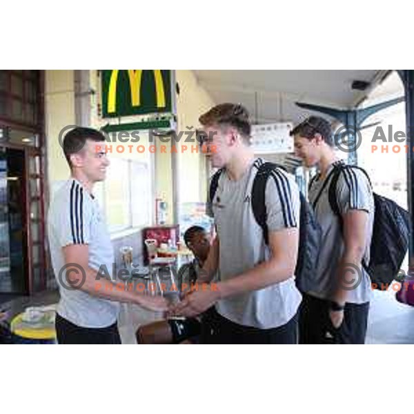 Luka Doncic of Slovenia basketball team departing Ljubljana Railway station for second phase of preparation for Eurobasket 2017 on August 1, 2017