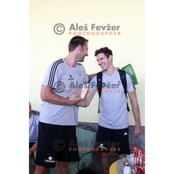Goran Dragic of Slovenia basketball team departing Ljubljana Railway station for second phase of preparation for Eurobasket 2017 on August 1, 2017