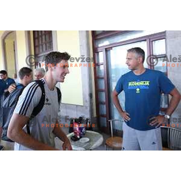 Goran Dragic of Slovenia basketball team departing Ljubljana Railway station for second phase of preparation for Eurobasket 2017 on August 1, 2017