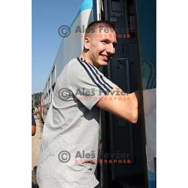 of Slovenia basketball team departing Ljubljana Railway station for second phase of preparation for Eurobasket 2017 on August 1, 2017