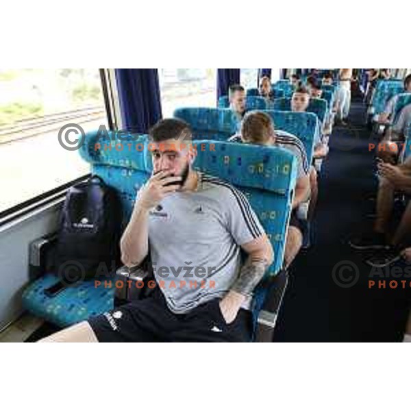 of Slovenia basketball team departing Ljubljana Railway station for second phase of preparation for Eurobasket 2017 on August 1, 2017