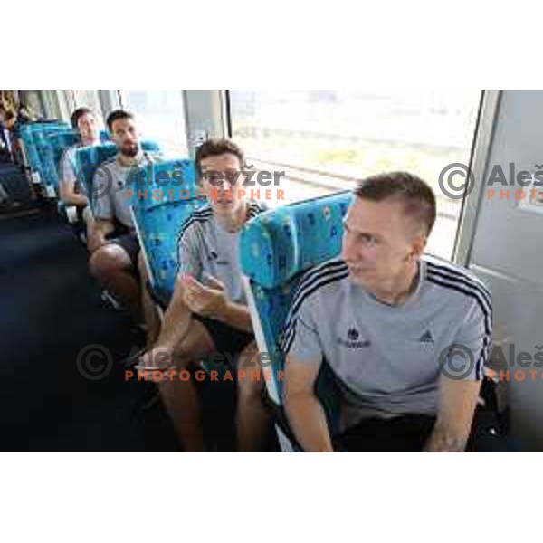 of Slovenia basketball team departing Ljubljana Railway station for second phase of preparation for Eurobasket 2017 on August 1, 2017