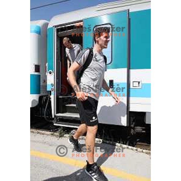 of Slovenia basketball team arriving to Celje Railway station on the way to Zrece for second phase of preparation for Eurobasket 2017 on August 1, 2017