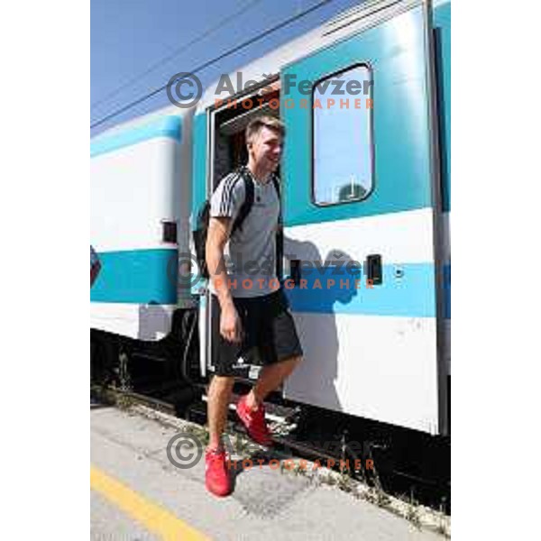 of Slovenia basketball team arriving to Celje Railway station on the way to Zrece for second phase of preparation for Eurobasket 2017 on August 1, 2017