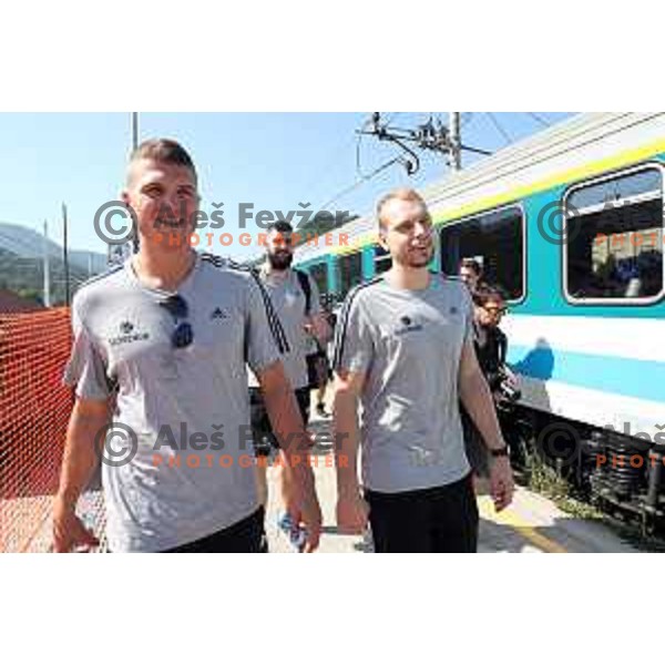 of Slovenia basketball team arriving to Celje Railway station on the way to Zrece for second phase of preparation for Eurobasket 2017 on August 1, 2017