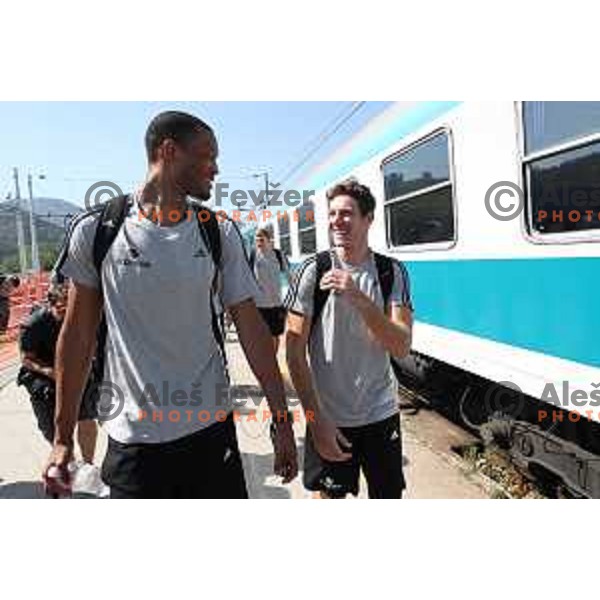 Anthony Randolph of Slovenia basketball team arriving to Celje Railway station on the way to Zrece for second phase of preparation for Eurobasket 2017 on August 1, 2017