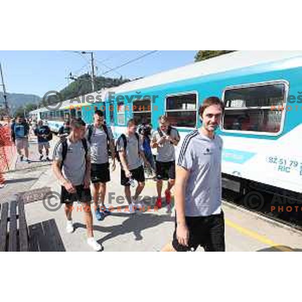 of Slovenia basketball team arriving to Celje Railway station on the way to Zrece for second phase of preparation for Eurobasket 2017 on August 1, 2017