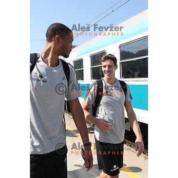 Anthony Randolph of Slovenia basketball team arriving to Celje Railway station on the way to Zrece for second phase of preparation for Eurobasket 2017 on August 1, 2017