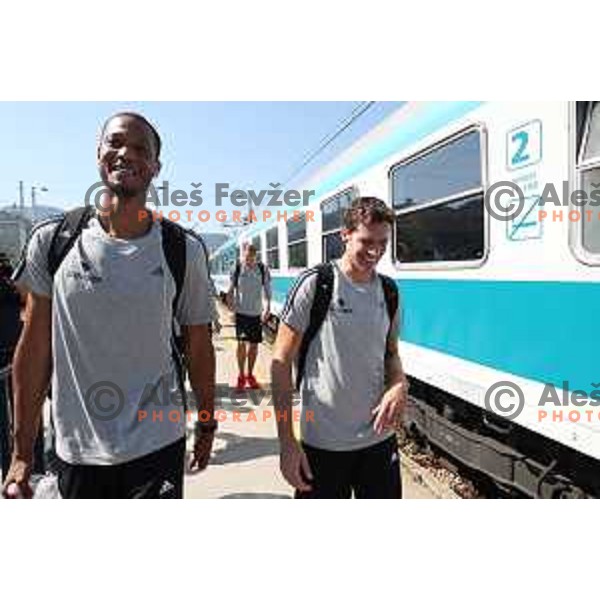 Anthony Randolph of Slovenia basketball team arriving to Celje Railway station on the way to Zrece for second phase of preparation for Eurobasket 2017 on August 1, 2017