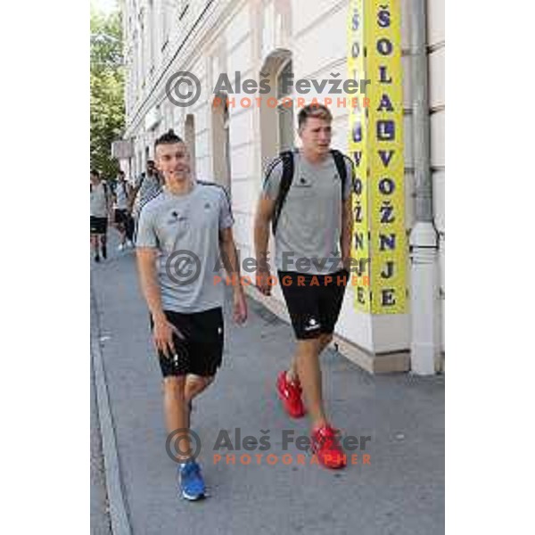 of Slovenia basketball team arriving to Celje Railway station on the way to Zrece for second phase of preparation for Eurobasket 2017 on August 1, 2017