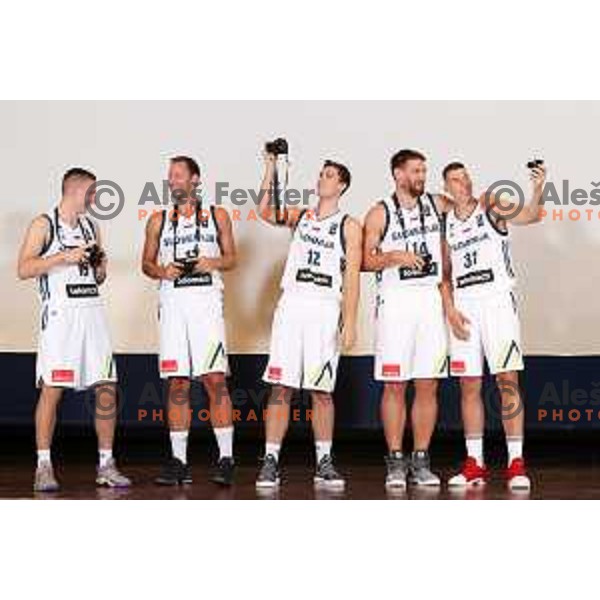 of Slovenia basketball team at official photo shooting for Eurobasket 2017 in hotel Terme, Zrece on August 1, 2017