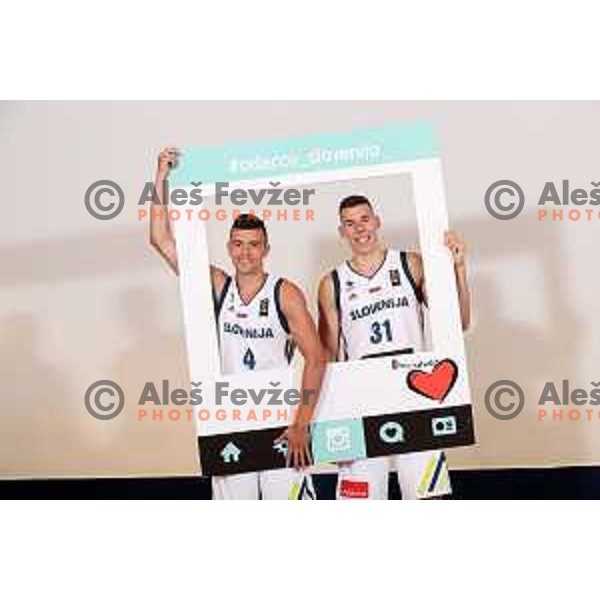 of Slovenia basketball team at official photo shooting for Eurobasket 2017 in hotel Terme, Zrece on August 1, 2017