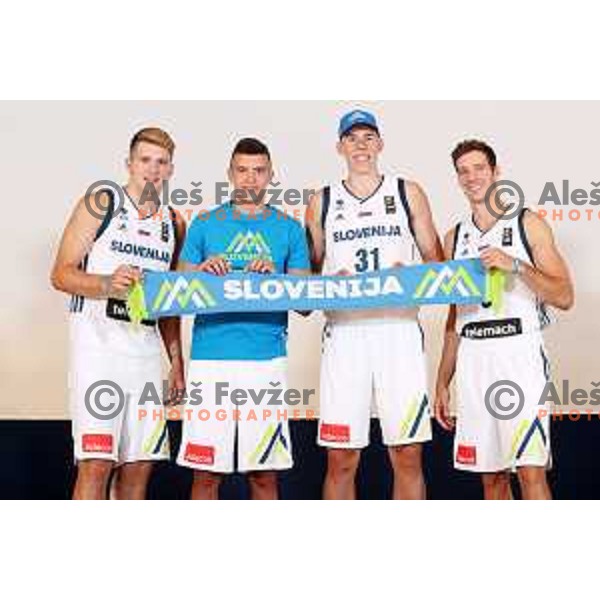 of Slovenia basketball team at official photo shooting for Eurobasket 2017 in hotel Terme, Zrece on August 1, 2017