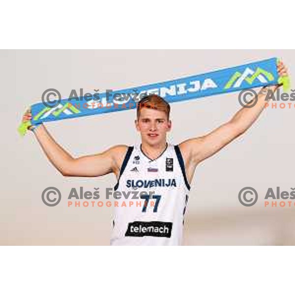 Luka Doncic of Slovenia basketball team at official photo shooting for Eurobasket 2017 in hotel Terme, Zrece on August 1, 2017