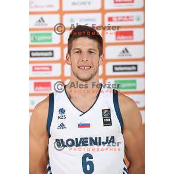 Aleksej Nikolic of Slovenia basketball team at official photo shooting for Eurobasket 2017 in hotel Terme, Zrece on August 1, 2017