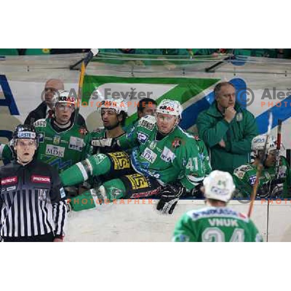 Hocevar at match ZM Olimpija-Graz 99ers in Ebel league,played in Ljubljana (Slovenia) 27.11.2007. Photo by Ales Fevzer 