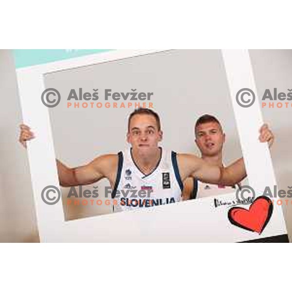 of Slovenia basketball team at official photo shooting for Eurobasket 2017 in hotel Terme, Zrece on August 1, 2017