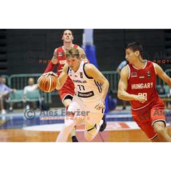 Luka Doncic of Slovenia in action during Adecco Cup basketball match between Slovenia and Hungary in Tabor Hall, Maribor, Slovenia on August 4, 2017