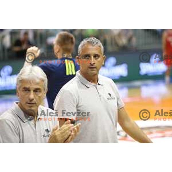 Igor Kokoskov, head coach of Slovenia in action during Adecco Cup basketball match between Slovenia and Hungary in Tabor Hall, Maribor, Slovenia on August 4, 2017
