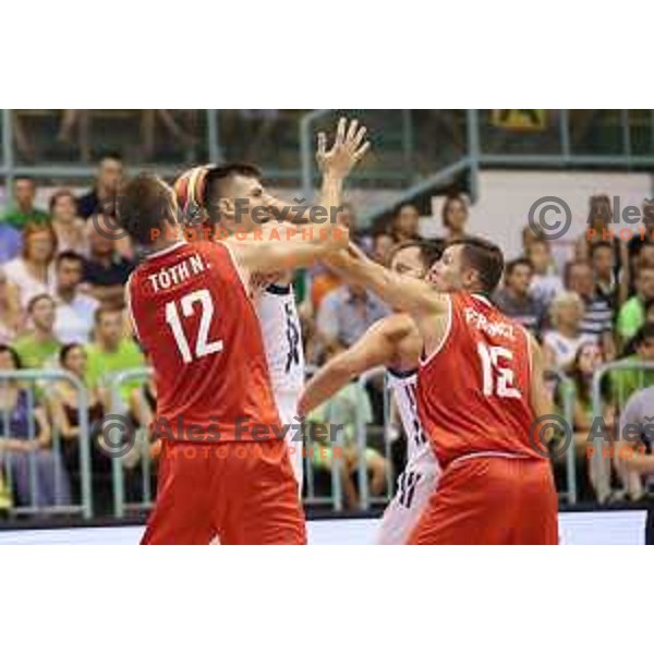 Vlatko Cancar of Slovenia in action during Adecco Cup basketball match between Slovenia and Hungary in Tabor Hall, Maribor, Slovenia on August 4, 2017