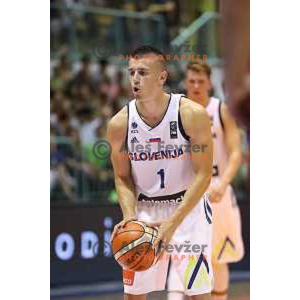 Matic Rebec of Slovenia in action during Adecco Cup basketball match between Slovenia and Hungary in Tabor Hall, Maribor, Slovenia on August 4, 2017
