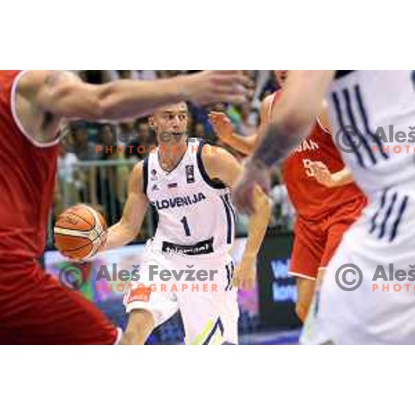 Matic Rebec of Slovenia in action during Adecco Cup basketball match between Slovenia and Hungary in Tabor Hall, Maribor, Slovenia on August 4, 2017