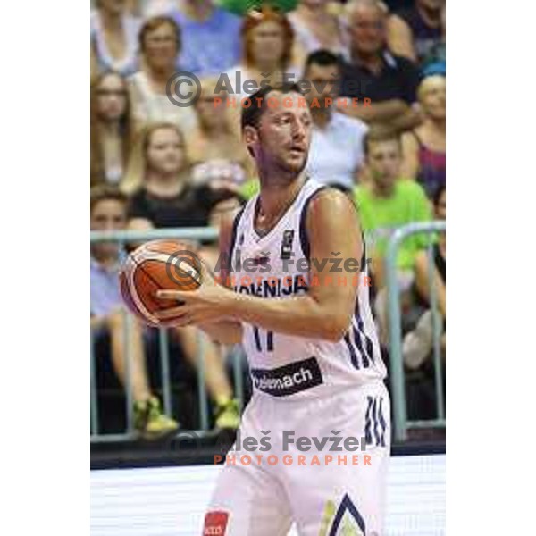 Sasa Zagorac of Slovenia in action during Adecco Cup basketball match between Slovenia and Hungary in Tabor Hall, Maribor, Slovenia on August 4, 2017