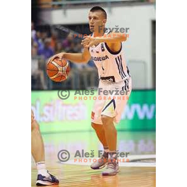 Matic Rebec of Slovenia in action during Adecco Cup basketball match between Slovenia and Hungary in Tabor Hall, Maribor, Slovenia on August 4, 2017