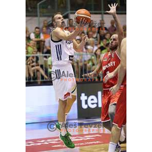 Klemen Prepelic of Slovenia in action during Adecco Cup basketball match between Slovenia and Hungary in Tabor Hall, Maribor, Slovenia on August 4, 2017