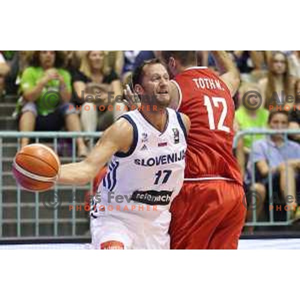 Sasa Zagorac of Slovenia in action during Adecco Cup basketball match between Slovenia and Hungary in Tabor Hall, Maribor, Slovenia on August 4, 2017
