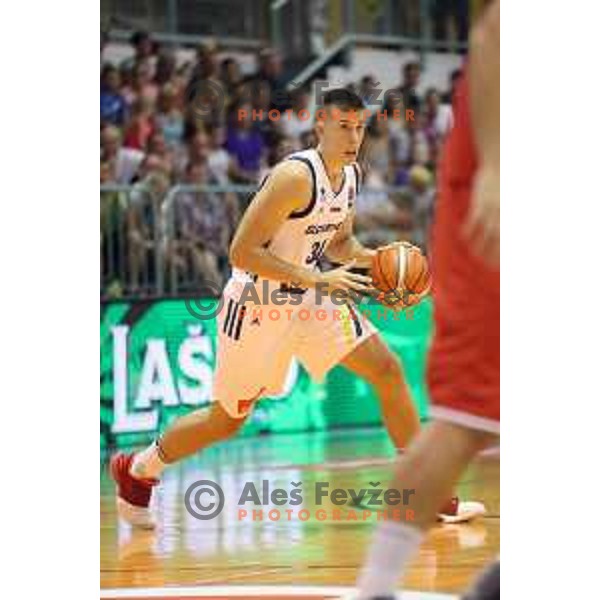 Vlatko Cancar of Slovenia in action during Adecco Cup basketball match between Slovenia and Hungary in Tabor Hall, Maribor, Slovenia on August 4, 2017