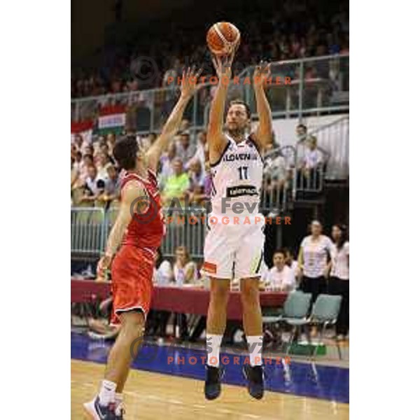 Sasa Zagorac of Slovenia in action during Adecco Cup basketball match between Slovenia and Hungary in Tabor Hall, Maribor, Slovenia on August 4, 2017