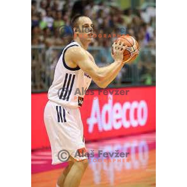 Klemen Prepelic of Slovenia in action during Adecco Cup basketball match between Slovenia and Hungary in Tabor Hall, Maribor, Slovenia on August 4, 2017