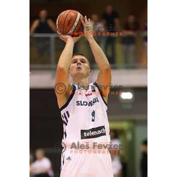 Edo Muric of Slovenia in action during Adecco Cup basketball match between Slovenia and Hungary in Tabor Hall, Maribor, Slovenia on August 4, 2017