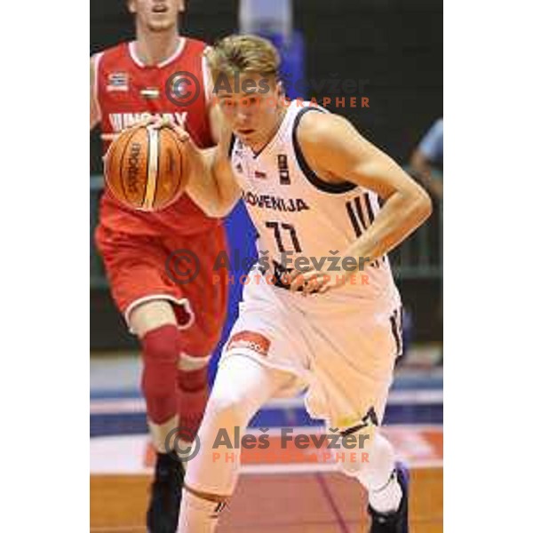 Luka Doncic of Slovenia in action during Adecco Cup basketball match between Slovenia and Hungary in Tabor Hall, Maribor, Slovenia on August 4, 2017