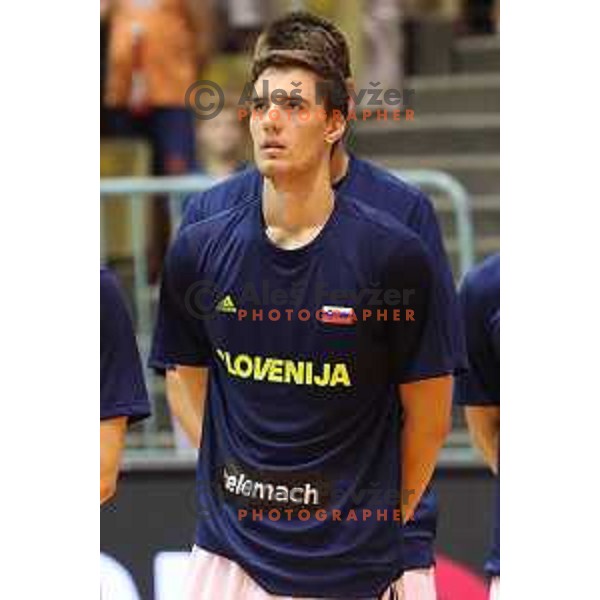 Jan Kosi of Slovenia in action during Adecco Cup basketball match between Slovenia and Hungary in Tabor Hall, Maribor, Slovenia on August 4, 2017