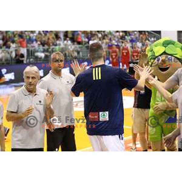 Igor Kokoskov, head coach of Slovenia in action during Adecco Cup basketball match between Slovenia and Hungary in Tabor Hall, Maribor, Slovenia on August 4, 2017