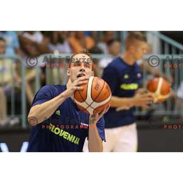 Klemen Prepelic of Slovenia in action during Adecco Cup basketball match between Slovenia and Hungary in Tabor Hall, Maribor, Slovenia on August 4, 2017
