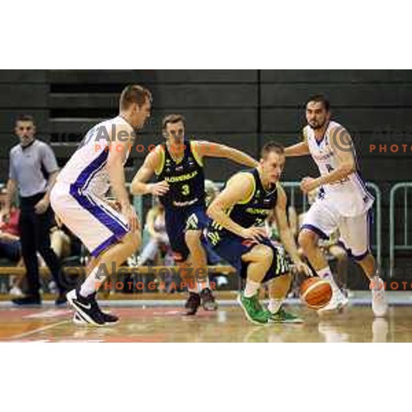 of Slovenia in action during Adecco Cup basketball match between Slovenia and Czech Republic in Tabor Hall, Maribor, Slovenia on August 6, 2017