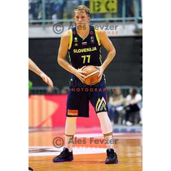 Luka Doncic of Slovenia in action during Adecco Cup basketball match between Slovenia and Czech Republic in Tabor Hall, Maribor, Slovenia on August 6, 2017