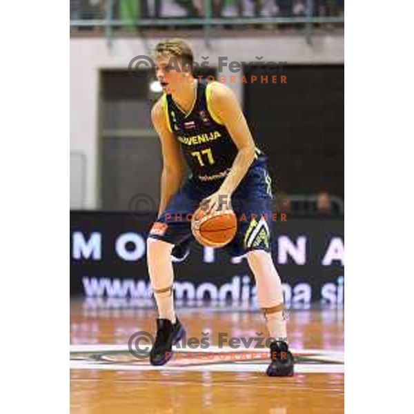 Luka Doncic of Slovenia in action during Adecco Cup basketball match between Slovenia and Czech Republic in Tabor Hall, Maribor, Slovenia on August 6, 2017