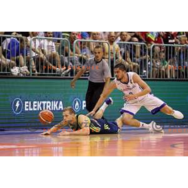 Jaka Blazic of Slovenia in action during Adecco Cup basketball match between Slovenia and Czech Republic in Tabor Hall, Maribor, Slovenia on August 6, 2017