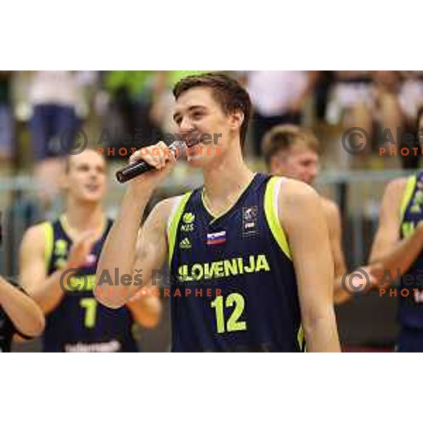 Jan Kosi of Slovenia in action during Adecco Cup basketball match between Slovenia and Czech Republic in Tabor Hall, Maribor, Slovenia on August 6, 2017