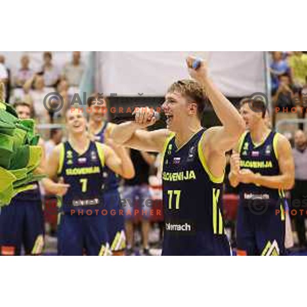 Luka Doncic of Slovenia in action during Adecco Cup basketball match between Slovenia and Czech Republic in Tabor Hall, Maribor, Slovenia on August 6, 2017