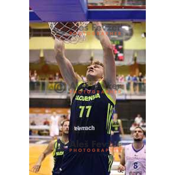 Luka Doncic of Slovenia in action during Adecco Cup basketball match between Slovenia and Czech Republic in Tabor Hall, Maribor, Slovenia on August 6, 2017